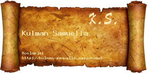 Kulman Samuella névjegykártya